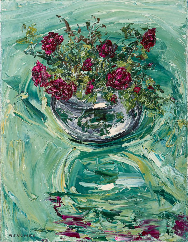 Ohne Titel (Bauernrosen III), 1997, Öl auf Leinwand, 45 × 35 cm