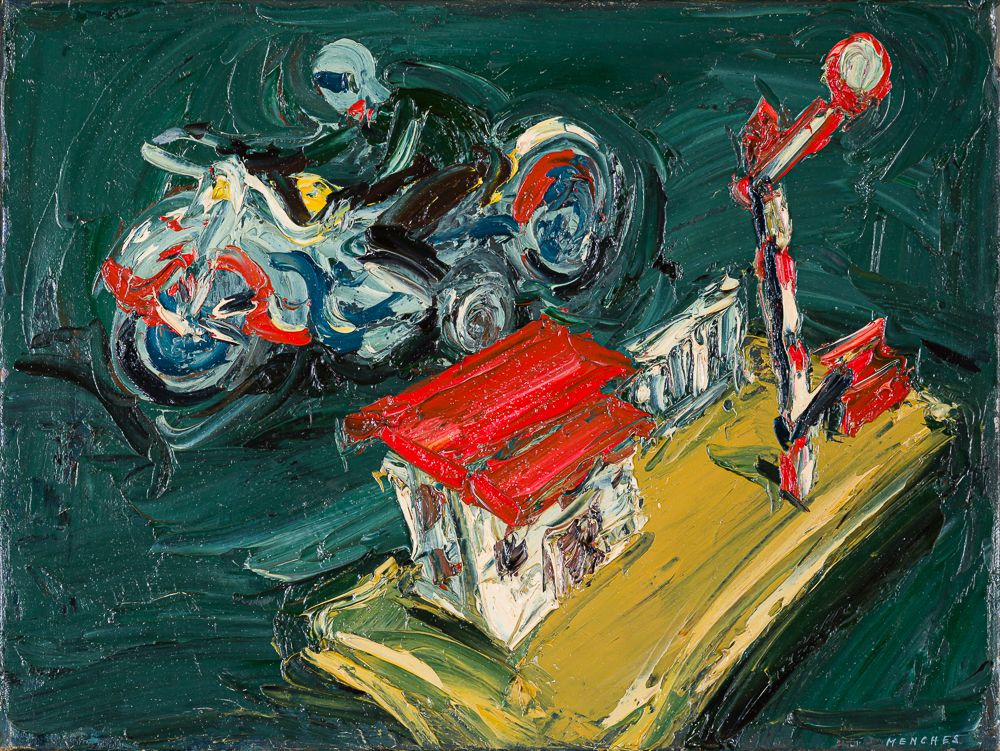 Ohne Titel (Blechspielzeug I), 1991, Öl auf Leinwand, 30 × 40 cm