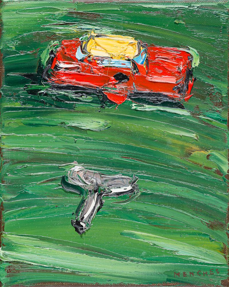 Ohne Titel (Blechspielzeug III), 1996, Öl auf Leinwand, 25 × 20 cm