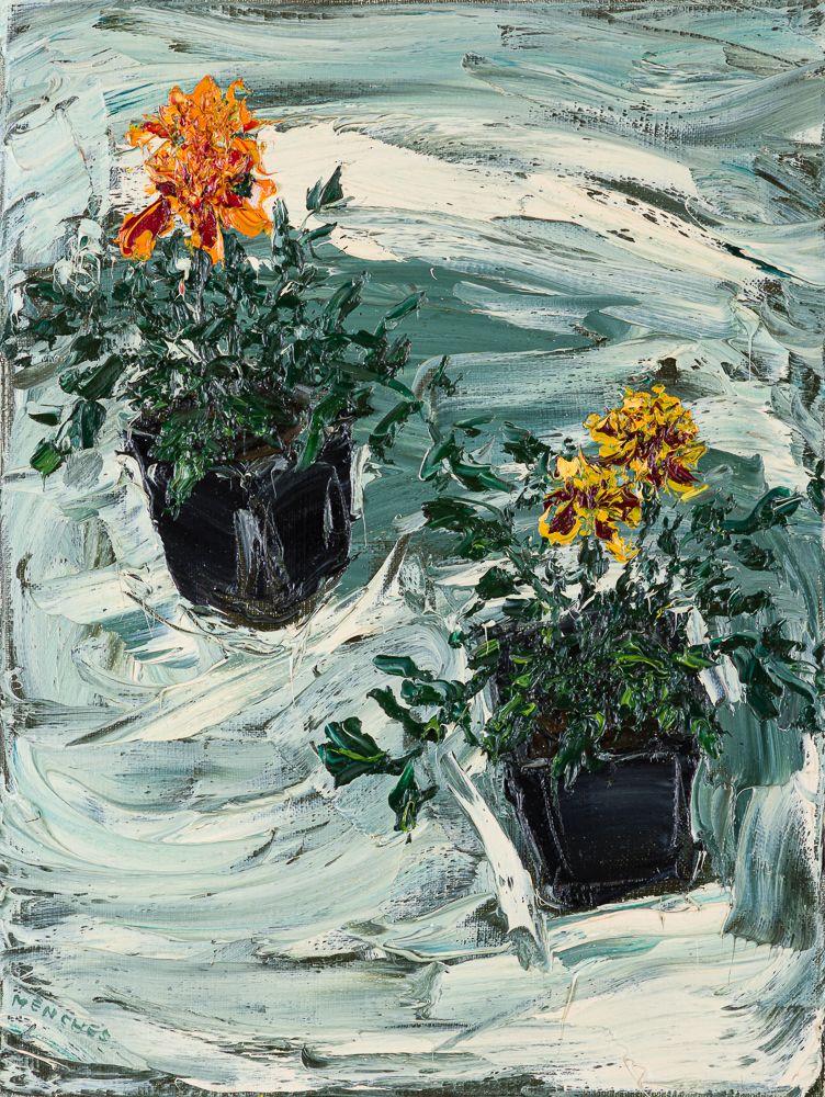 Ohne Titel (Blumenstillleben), 1995, Öl auf Leinwand, 40 × 30 cm