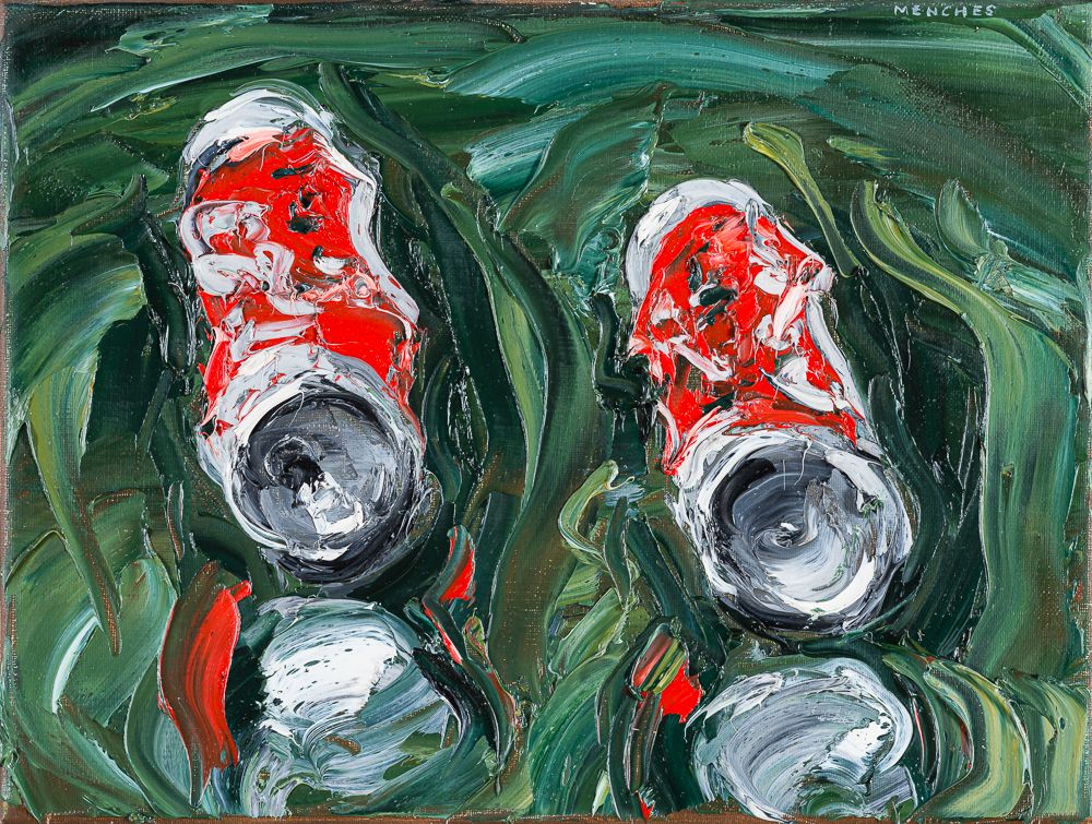 Ohne Titel (Coladosen), 1996, Öl auf Leinwand, 30 × 40 cm
