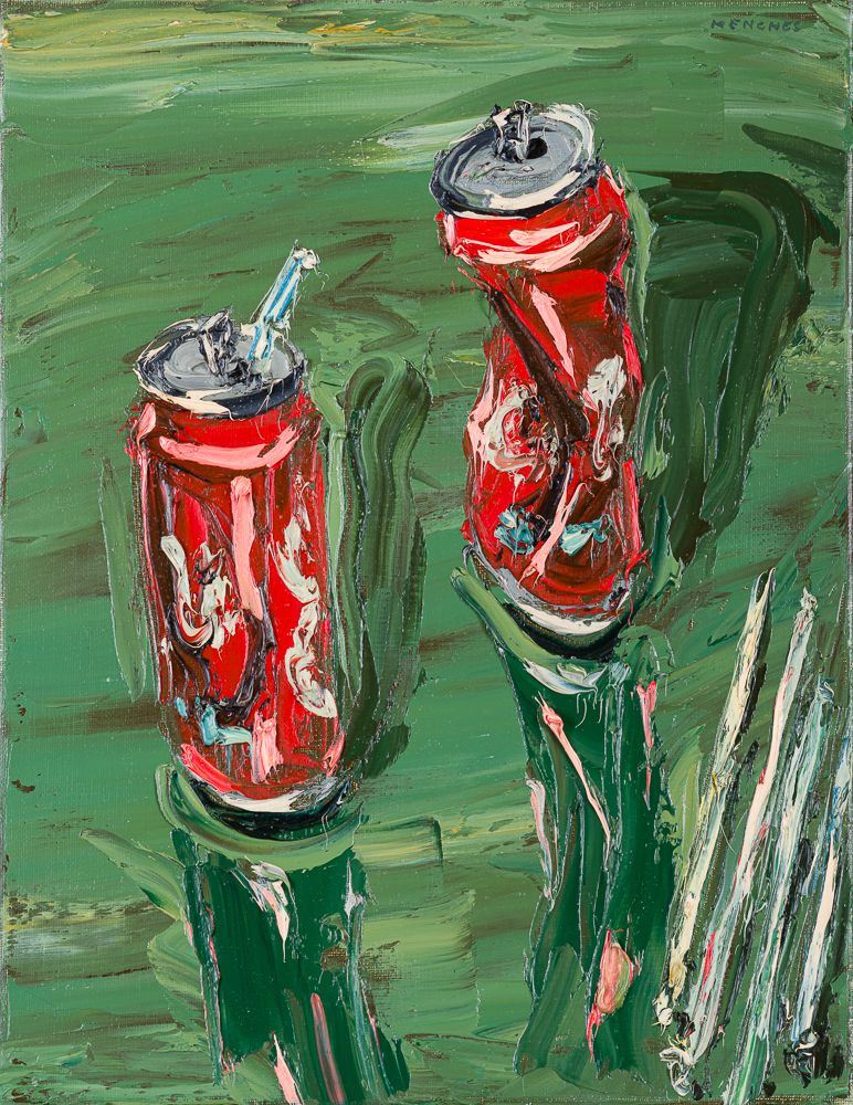 Ohne Titel (Coladosen I), 1999, Öl auf Leinwand, 45 × 35 cm
