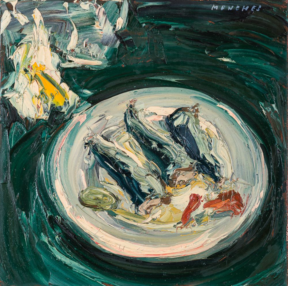 Ohne Titel (Nuri Sardinen), 1996, Öl auf Leinwand, 30 × 30 cm