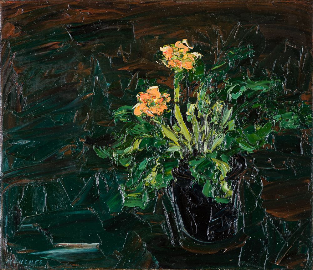 Ohne Titel (Primel), 1994, Öl auf Leinwand, 30 × 35 cm