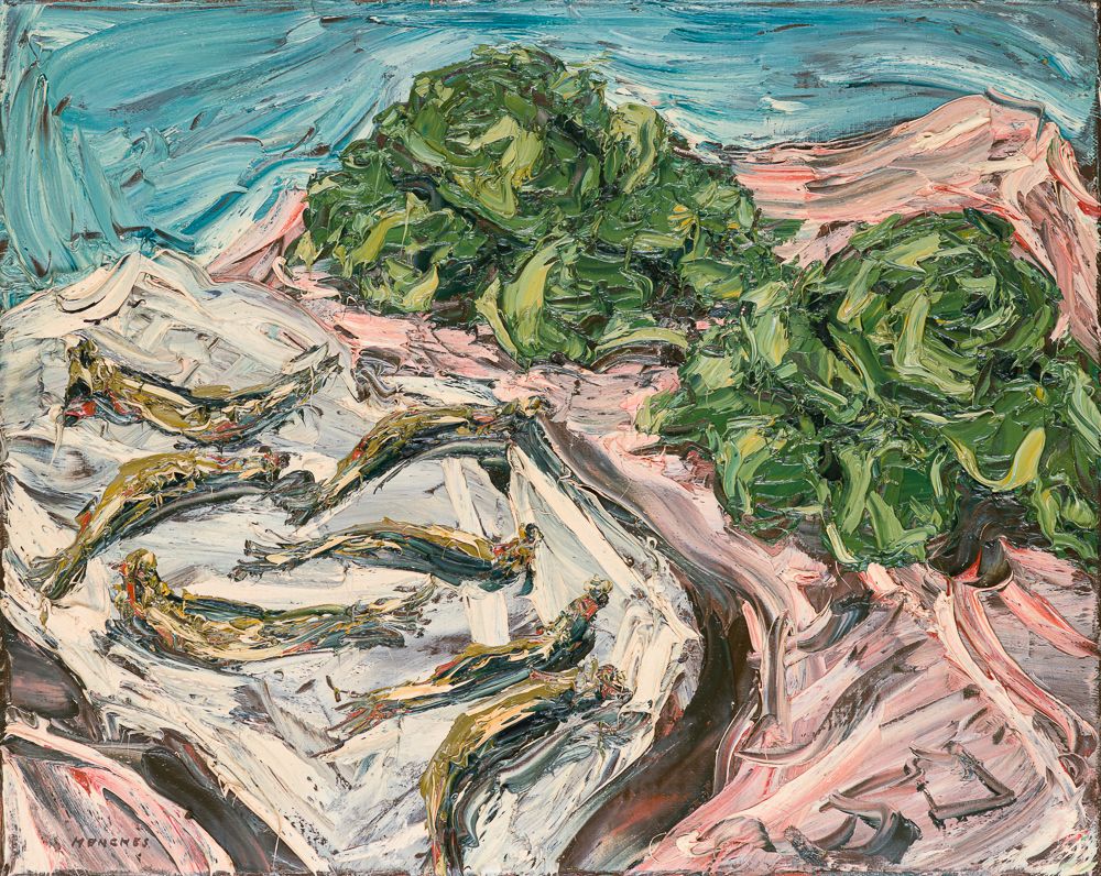 Ohne Titel (Sprotten II), 1997, Öl auf Leinwand, 40 × 50 cm