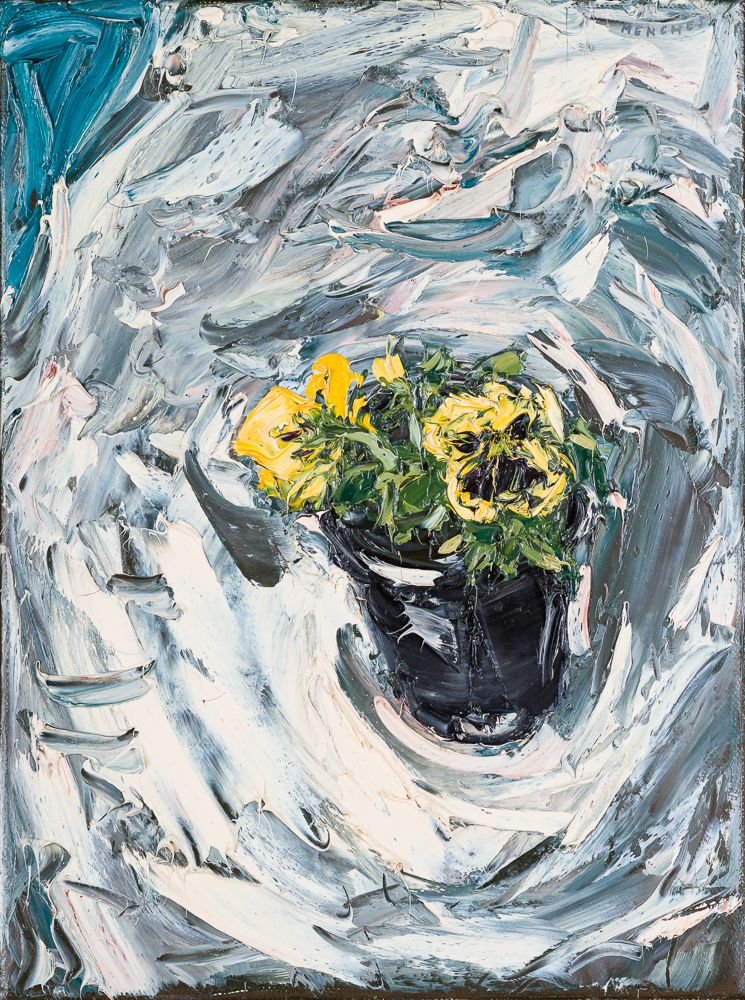 Ohne Titel (Stiefmütterchen II), 1998, Öl auf Leinwand, 40 × 30 cm