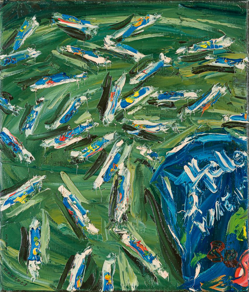 Ohne Titel (Wiener Zuckerln), 1999, Öl auf Leinwand, 30 × 35 cm